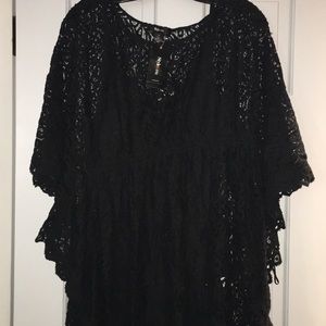 Sexy lace black shirt